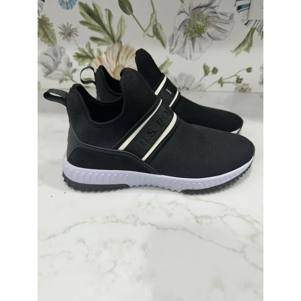 U.S. Polo Assn Wome's Black SlipOn Sneakers Casual Athletic Walking Shoes Sz 8.5